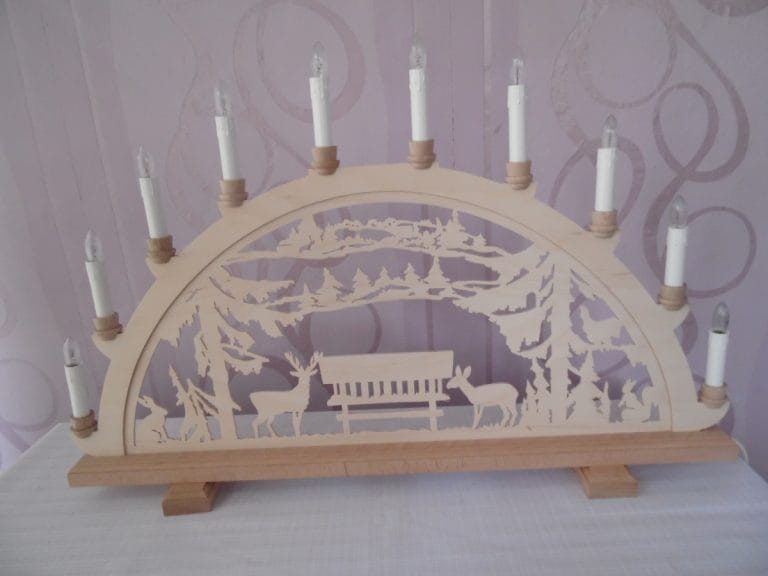 Schwibbogen Futterkrippe mit Rehe 10er Geschenkboutique